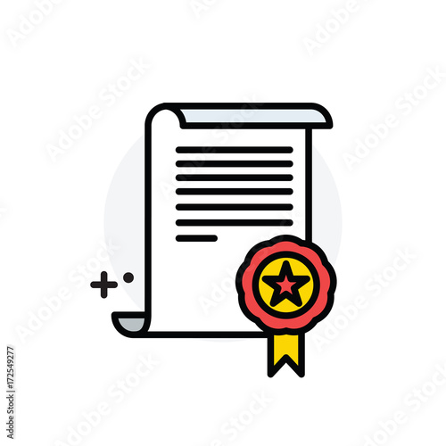 Certificate concept Isolated Line Vector Illustration editable Icon