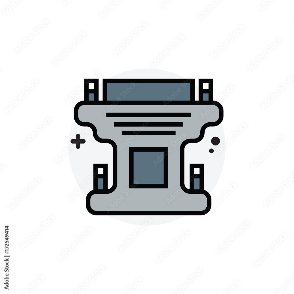 Obraz premium Computer component DVI gender concept Isolated Line Vector Illustration editable Icon