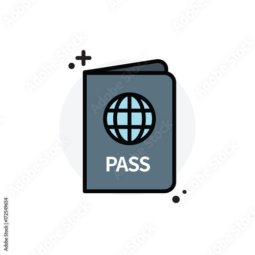 Passport concept Isolated Line Vector Illustration editable Icon