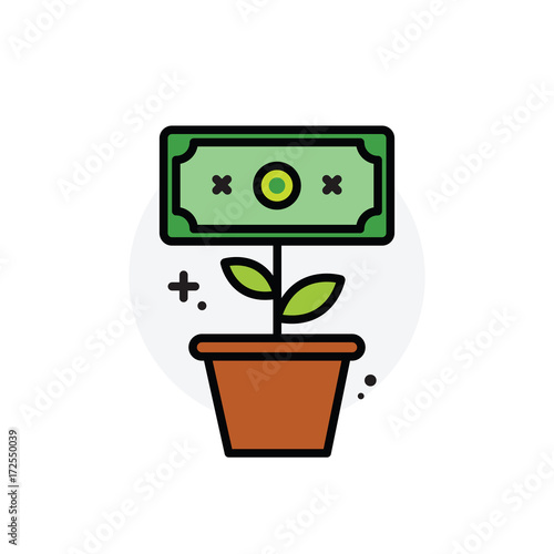Money pot concept Isolated Line Vector Illustration editable Icon