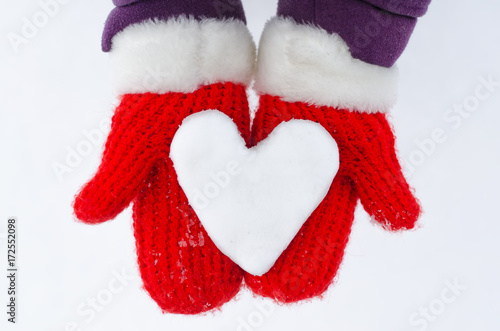 heart in red gloves