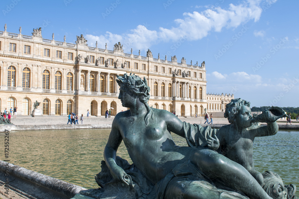 Statue in the gardens of Versailles Castle, Paris 