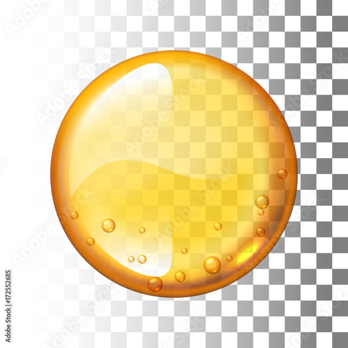 Realistic vector honey drop on transparent background
