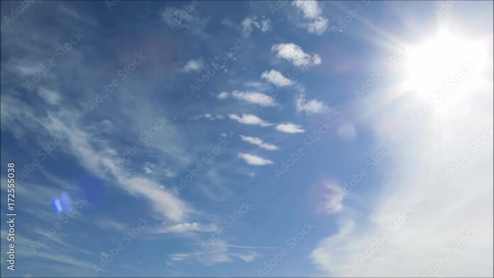 青空のタイムラプス まぶしい太陽 青空のタイムラプス まぶしい太陽