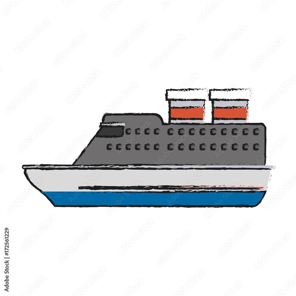 Obraz premium cruise ship sideview icon image vector illustration design