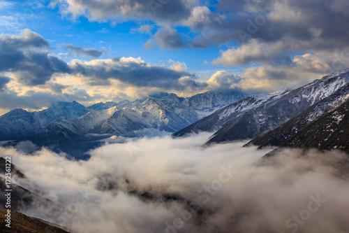 Landscape View snow of Mountain in Sichuan, China (tibet)