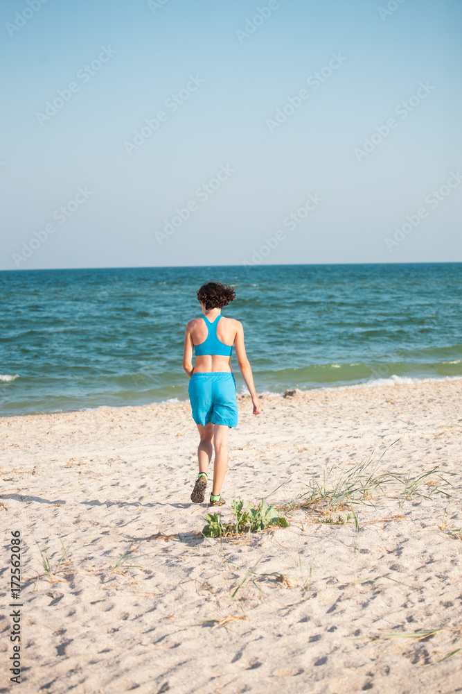 Running on the beach.