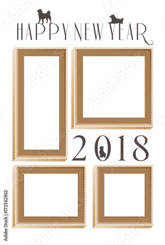 2018年年賀状写真フレーム木目