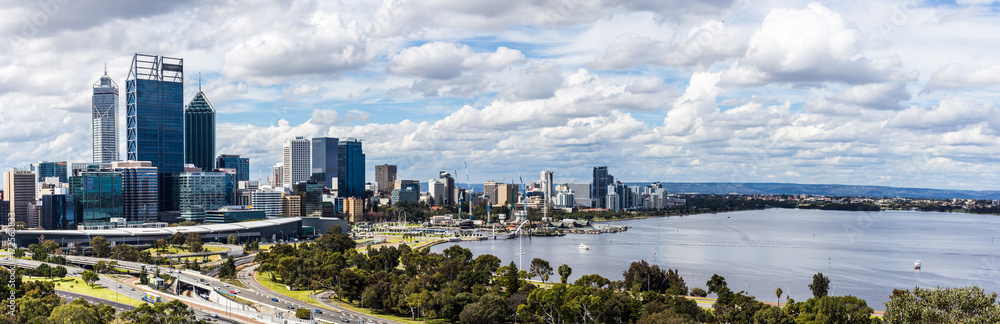 Obraz premium Panoramę Perth widzianą z Kings Park