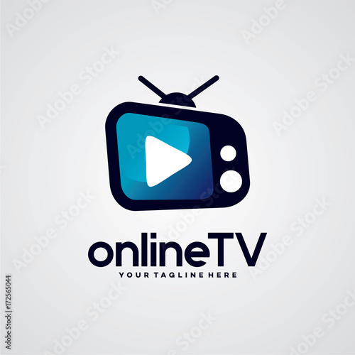 Online TV Logo Template Design Vector, Emblem, Design Concept, Creative Symbol, Icon