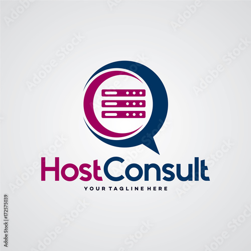 Host Consult Logo Template Design Vector, Emblem, Design Concept, Creative Symbol, Icon