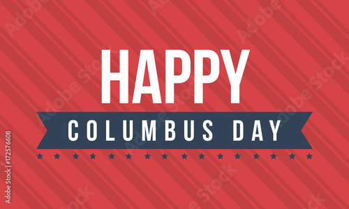 Columbus day on red background