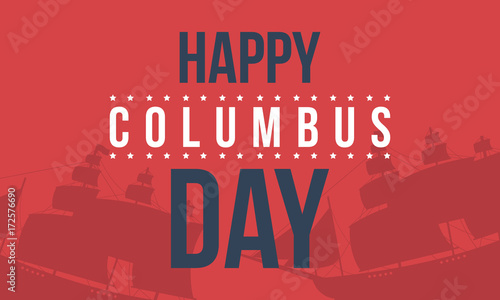 Columbus day on red background