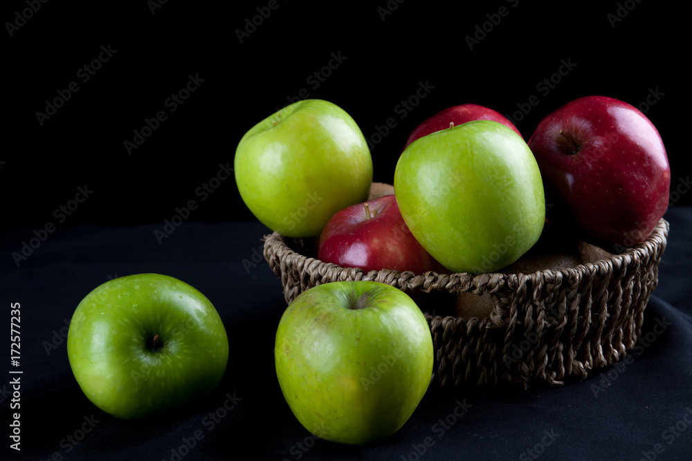 Apple Fruit on black background. Apple Fruit on black background.