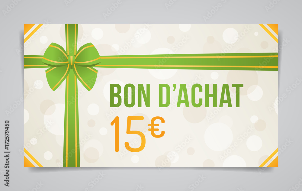 Bon d'Achat - 15 euros Stock Vector