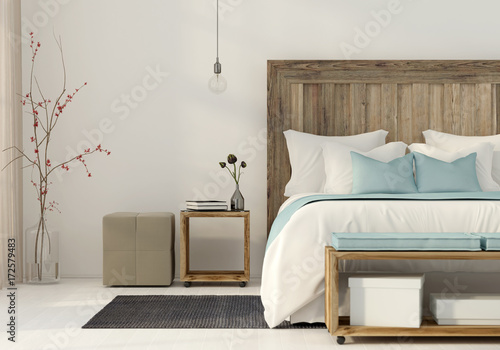 Bedroom in a minimalist style photo