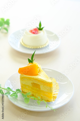 マンゴーのショートケーキ