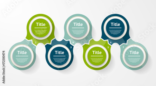 Vector circle infographic. Template for diagram, graph, presentation and chart. Business concept with seven options, parts, steps or processes. Abstract background.