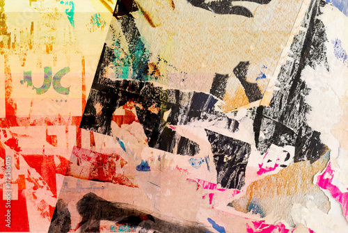 Canvas Print old torn poster texture