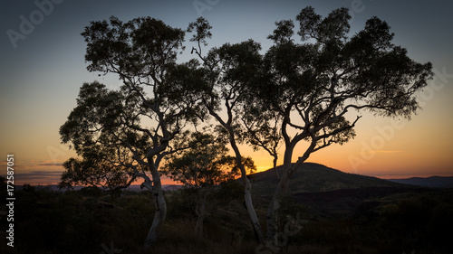 Sunset over the Hamersleys  Karijini National Park  Western Australia