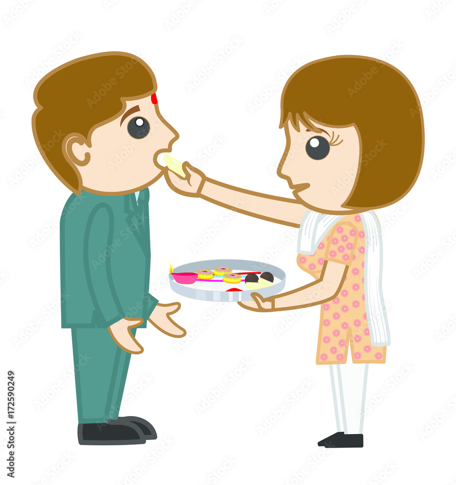 Rakhi Festival - Cartoon Characters Vector Rakhi Festival - Cartoon Characters Vector