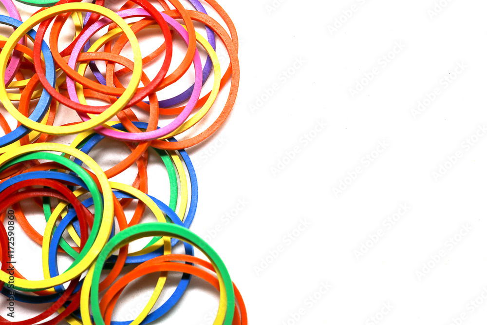 Rubber bands isolated on white background. Rubber bands isolated on white background.