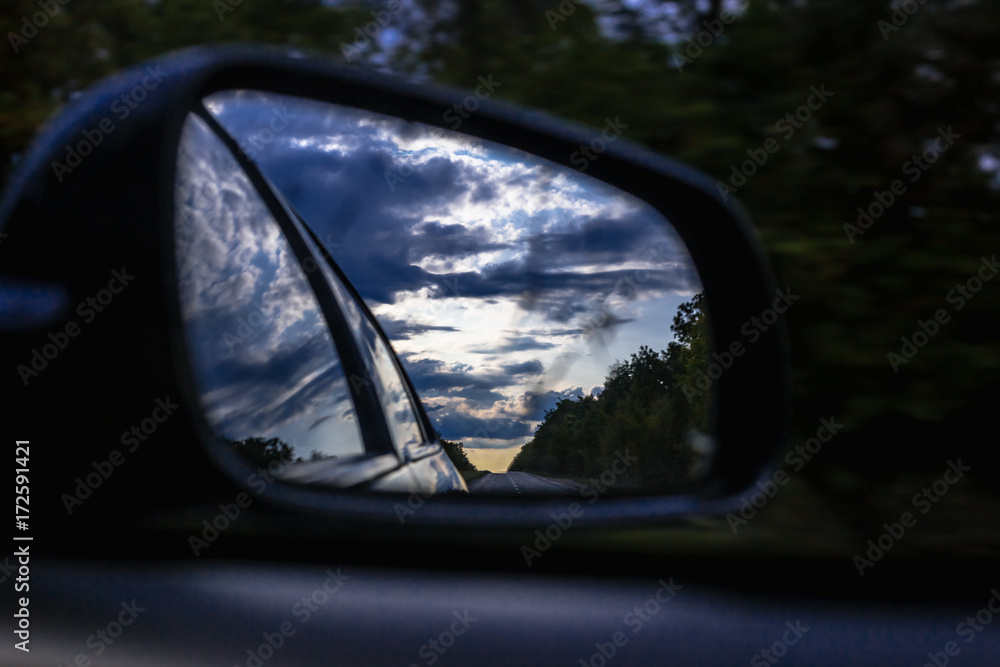 Rearview mirror of the car