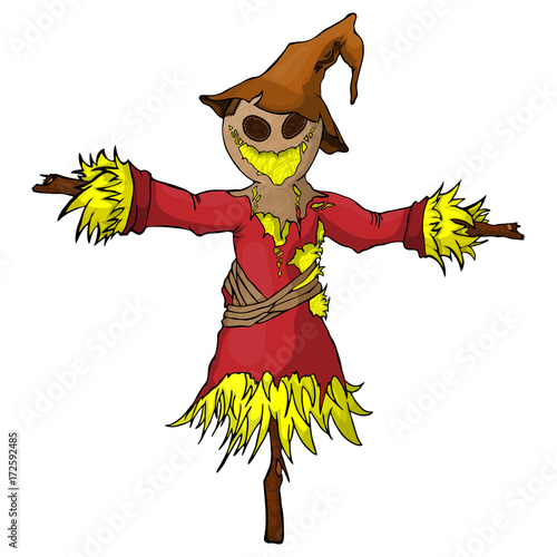 Cartoon scarecrow character