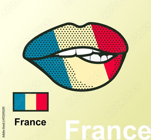 Lips with national flag