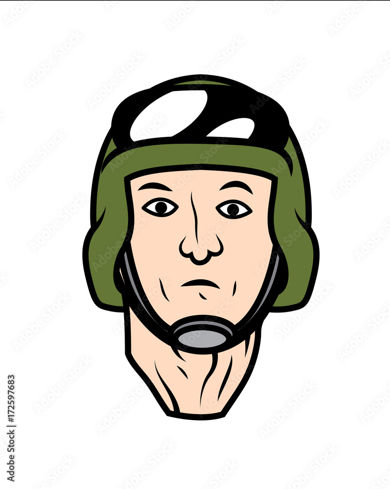 Cartoon Soldier Face Vector