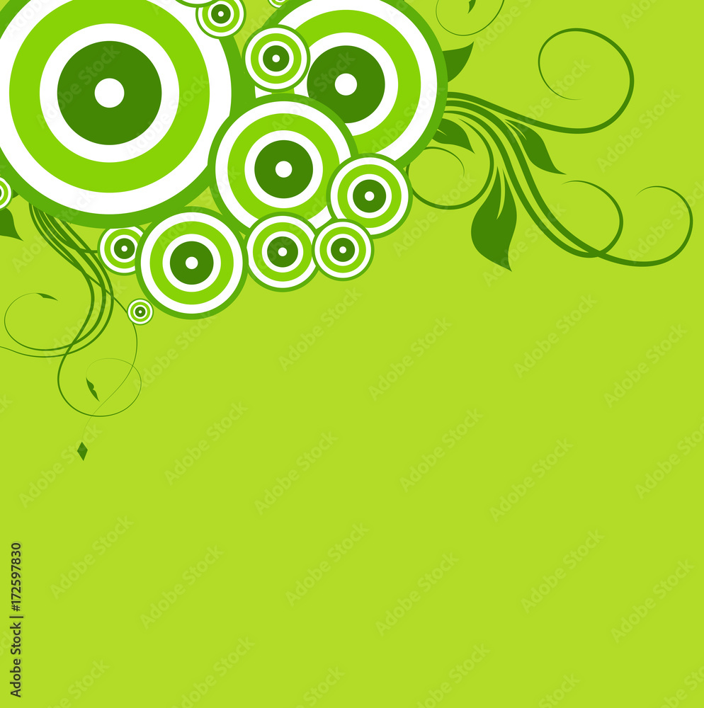 Retro Circles Floral Background Design Retro Circles Floral Background Design