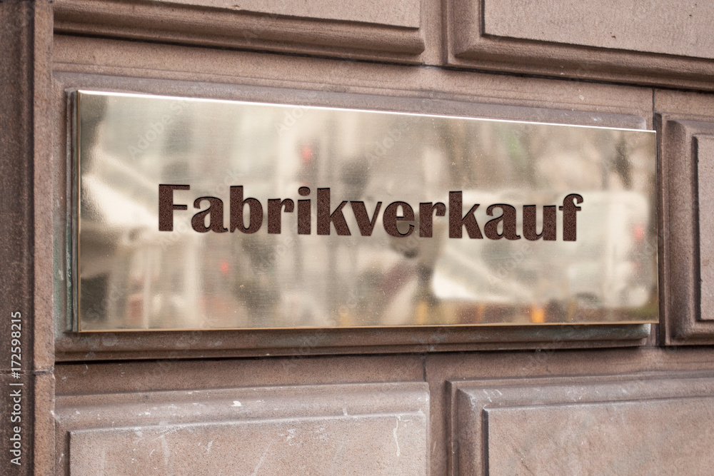 Obraz premium Schild 205 - Fabrikverkauf