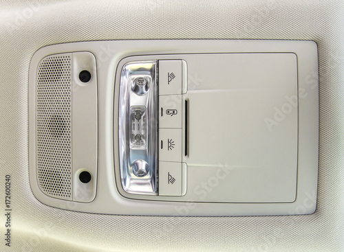 Roof buttons inside interior automotive equipment car