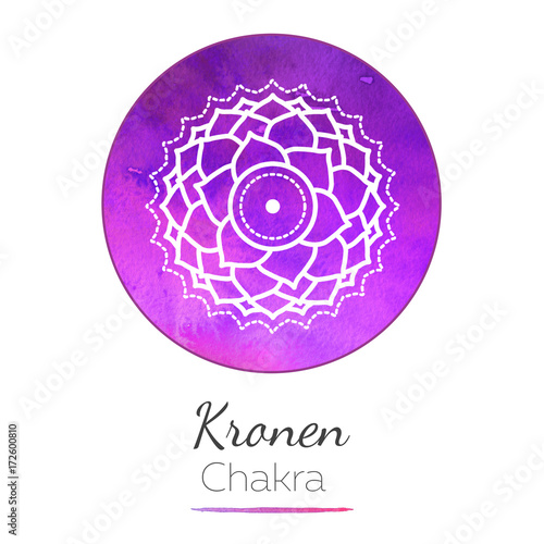 Kronen Chakra / Meditation / Yoga / Energiearbeit  - Wasserfarben Hintergrund photo
