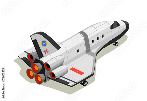 Space Shuttle Isometric Composition