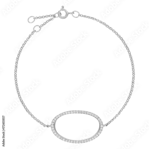 Wallpaper Mural Silver bracelet, isolated on white a background Torontodigital.ca