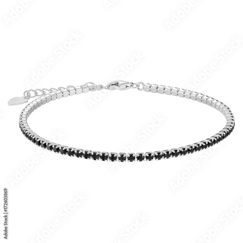 Silver bracelet, isolated on white a background