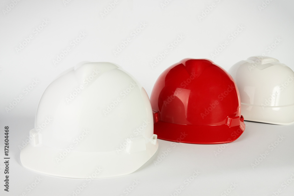 Fototapeta premium Three construction helmets