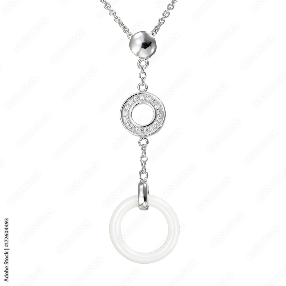 Silver pendant isolated on white Silver pendant isolated on white