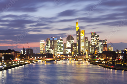 Frankfurt am Main city at night  skyline