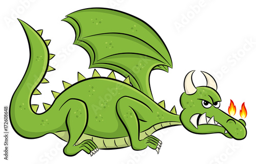 wütender Cartoon Drache