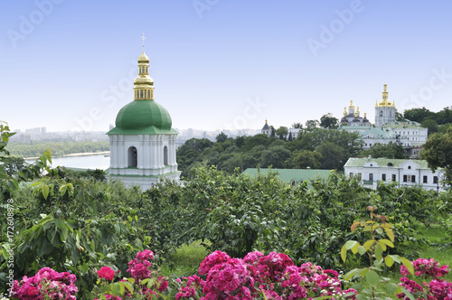 View of the Cathedral complex and park of Kiev Pechersk Lavra - Caves of the monastery - National Historic-Cultural Sanctuary.