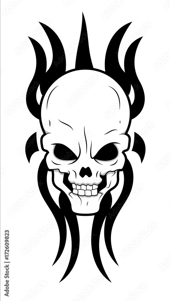Tribal Skull Tattoo Design Vector - clip-art vector illustration Stock  Vector | Adobe Stock