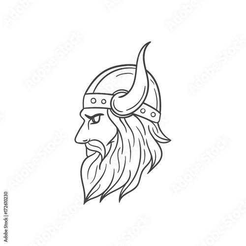 viking head illustration