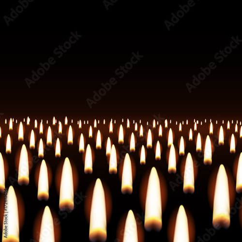 Candle flame horizontal seamless pattern. Vector illustration.