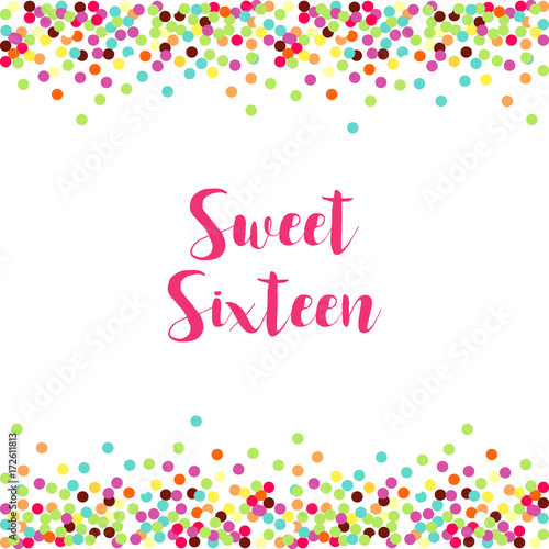 Cute confetti frame template for your decoration