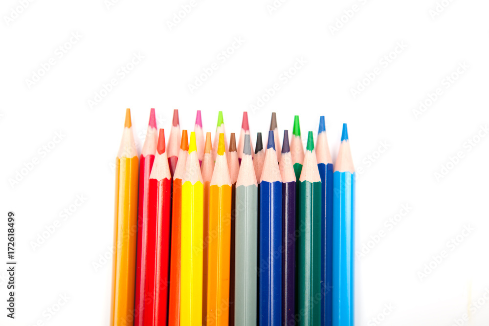 Color pencils isolated on white background Color pencils isolated on white background