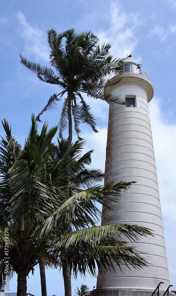Historic Galle Lighthouse in southern Sri Lanka