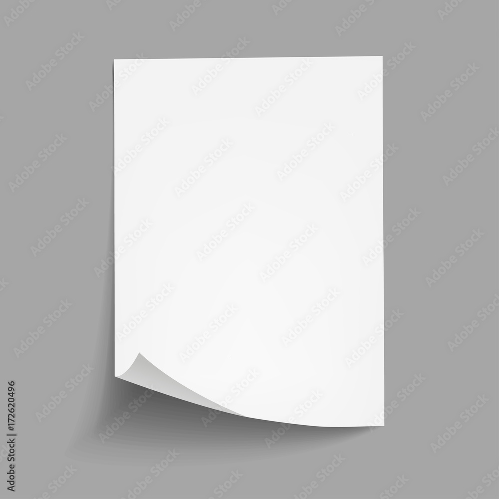 Blank a4 sheet white paper with shadow Royalty Free Vector