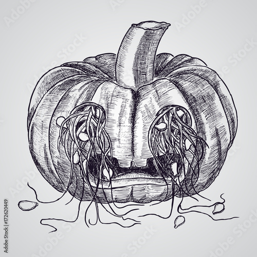 Grunge vector halloween pumpkin